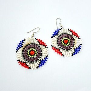 Large Colorful Beaded Earrings